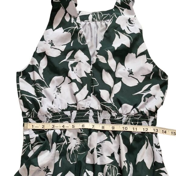 1901 Blue and Green Floral Halter Tie Back Dress Size 4 - Picture 13 of 16